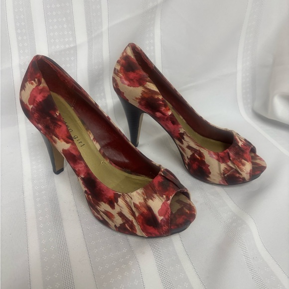Aldo Floral High Heeled Peep Toe Pumps - Picture 1 of 4